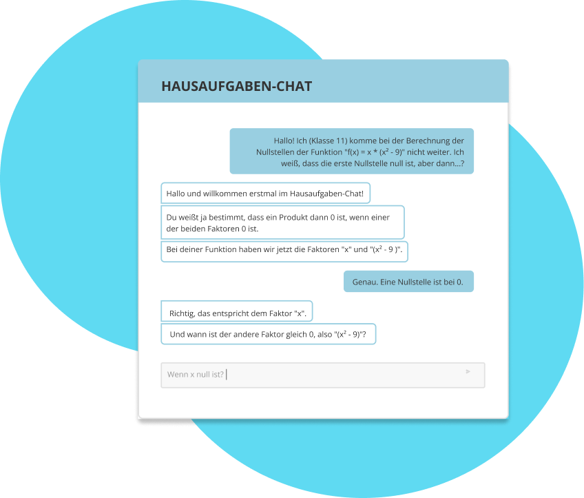 Hausübungs-Hilfe im Hausübungs-Chat bei sofatutor