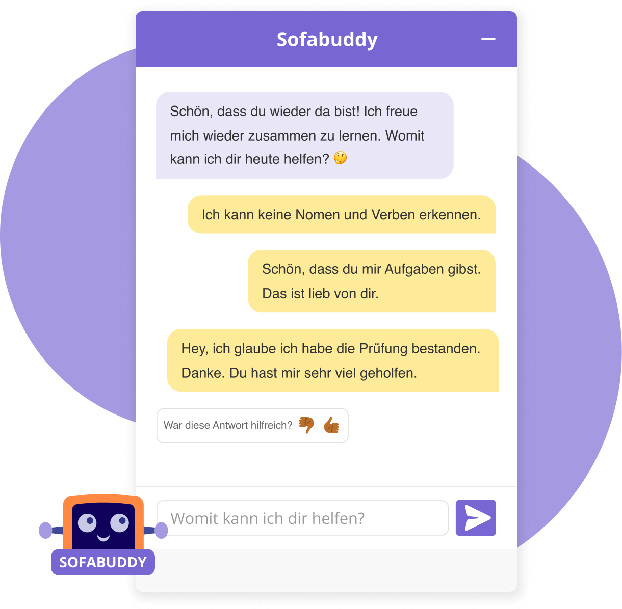 Beispiel vom Sofabuddy Chatfenster